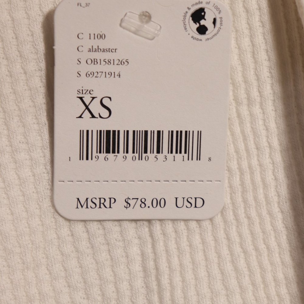 NWT Free People X Revolve Santa Clara Thermal in Alabaster - Picture 6 of 16